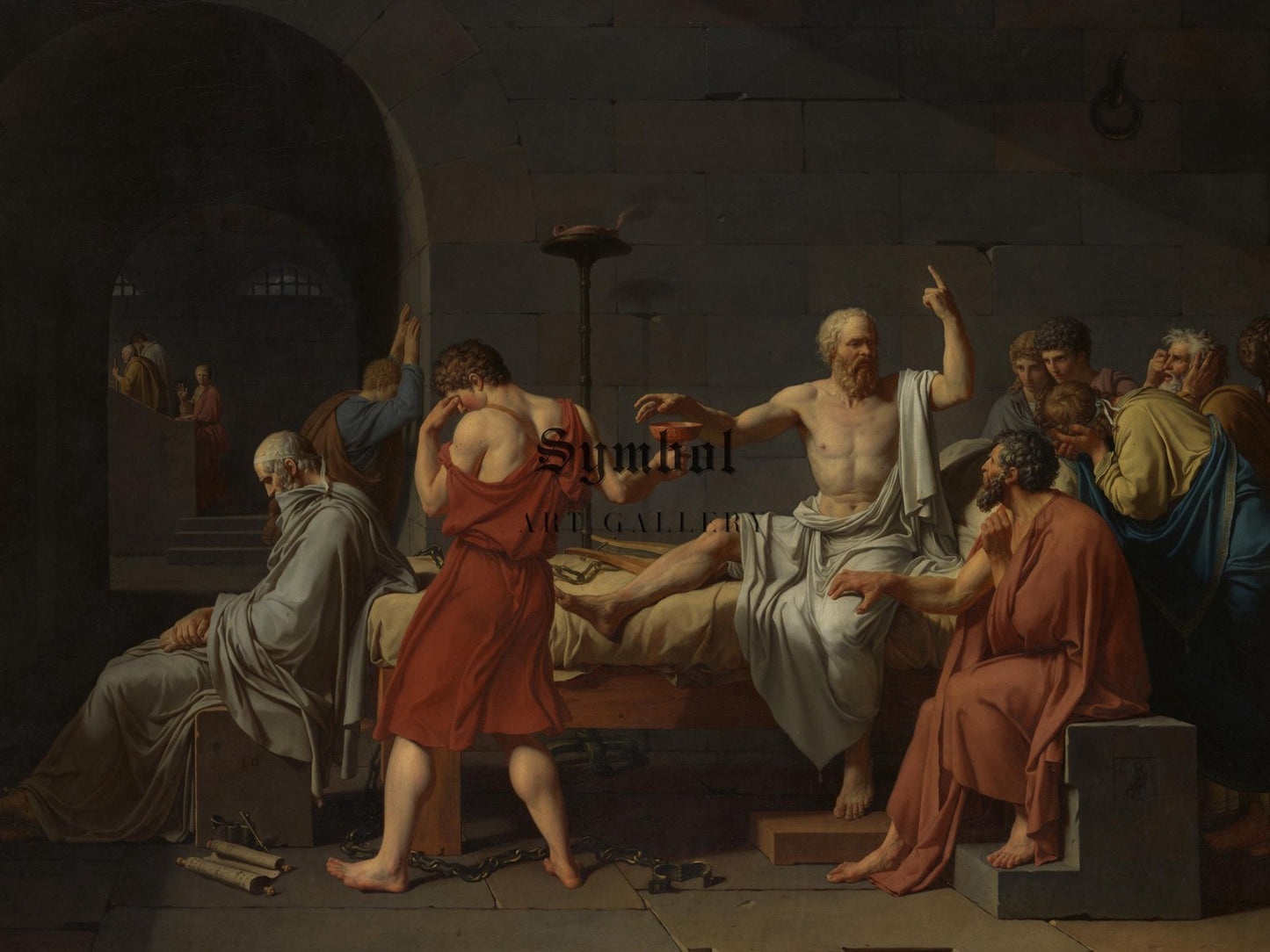 The Death of Socrates by Jacques Louis David, 1787, Rococo and Neoclassicism, fine art print