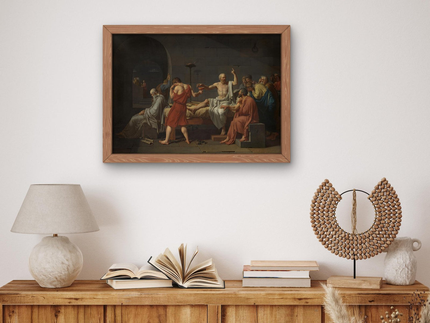 The Death of Socrates by Jacques Louis David, 1787, Rococo and Neoclassicism, fine art print