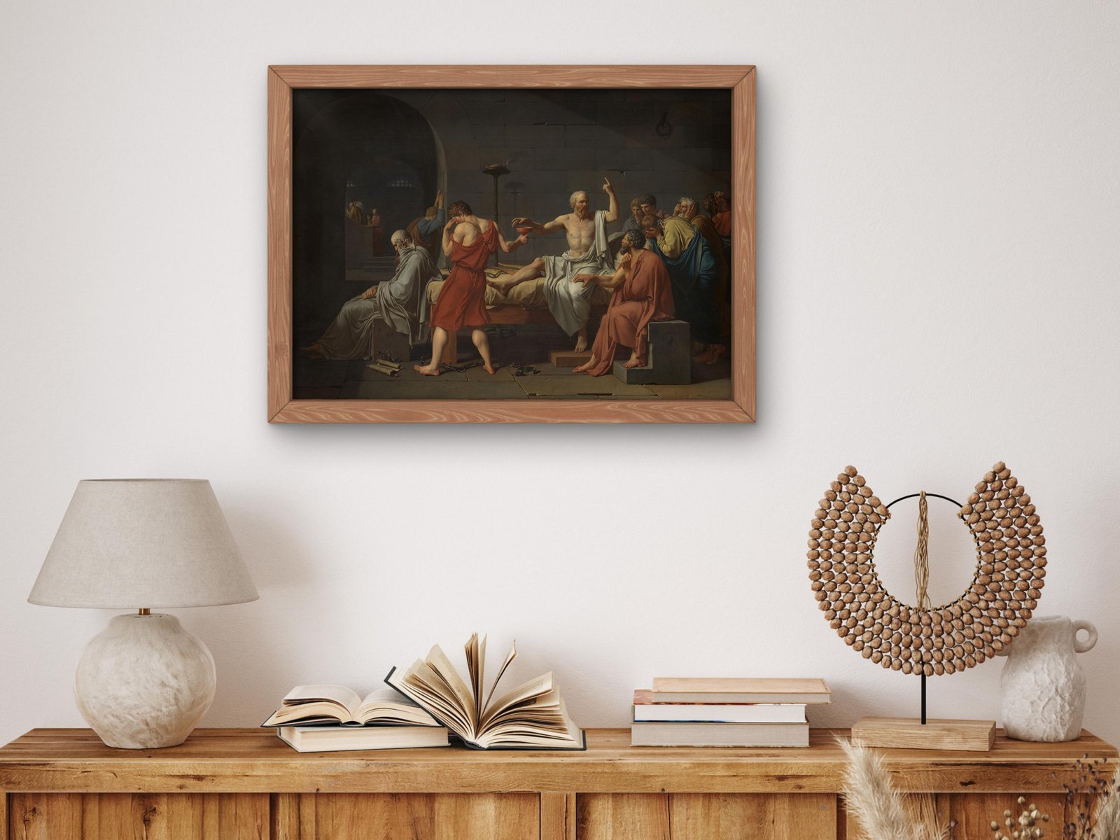 The Death of Socrates by Jacques Louis David, 1787, Rococo and Neoclassicism, fine art print