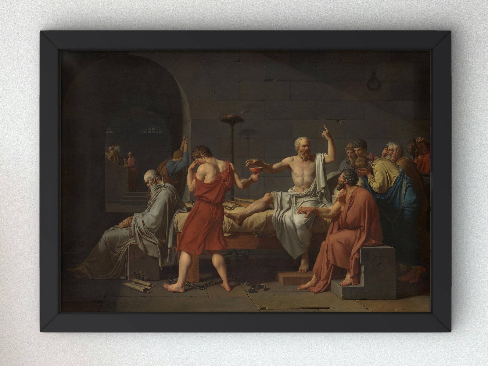 The Death of Socrates by Jacques Louis David, 1787, Rococo and Neoclassicism, fine art print