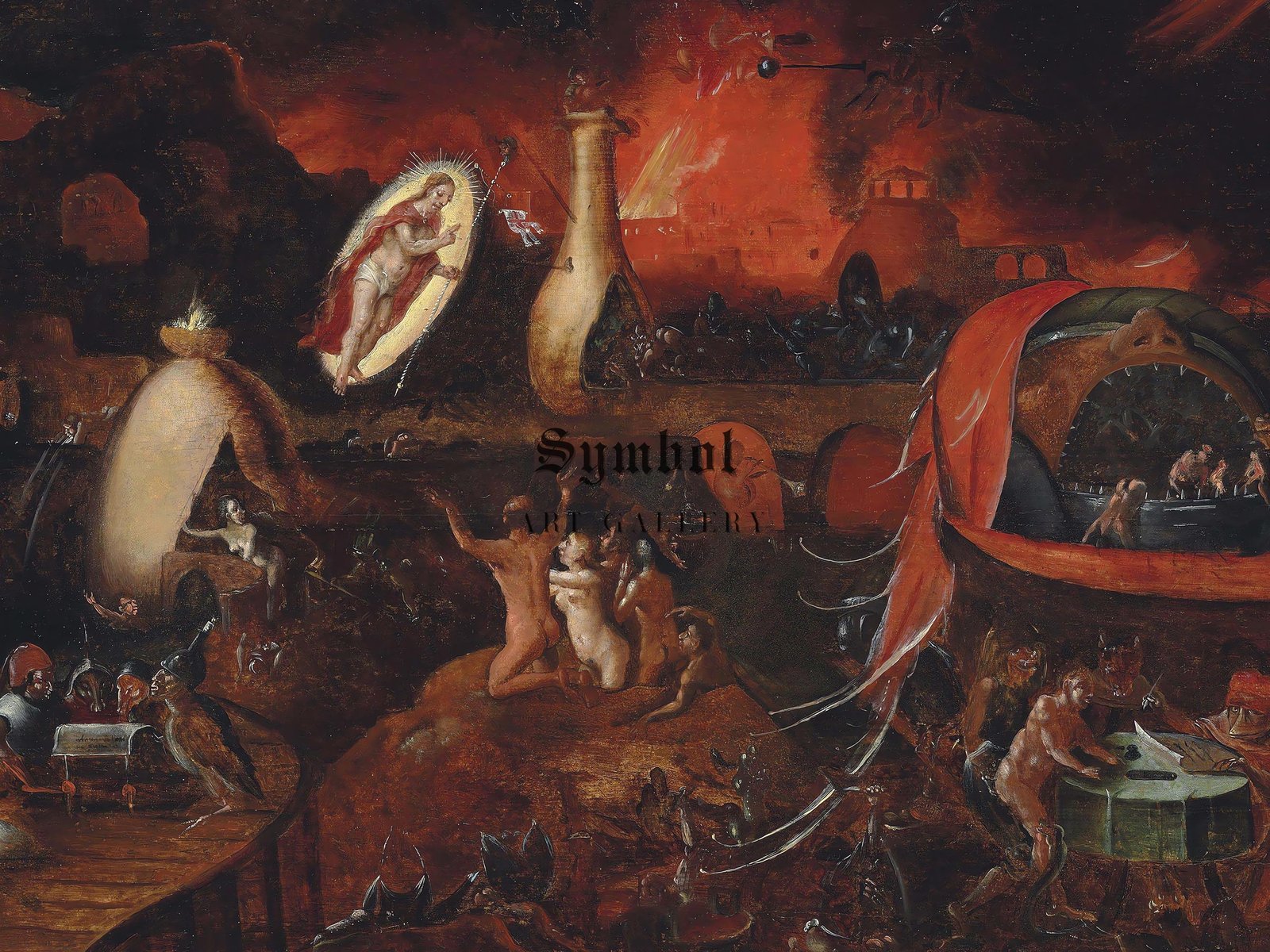The Descent into Limbo by Pieter Huys, 1547, Mythology and Allegory, fine art print