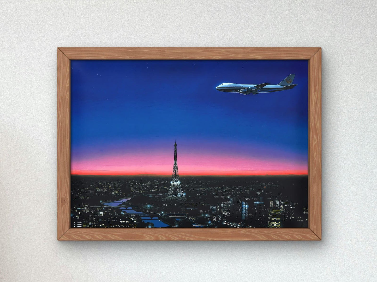 The Eiffel Tower by Hiroshi Nagai, contemporary vaporwave synthwave, fine art print
