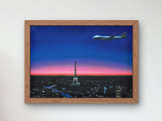 The Eiffel Tower by Hiroshi Nagai, contemporary vaporwave synthwave, fine art print