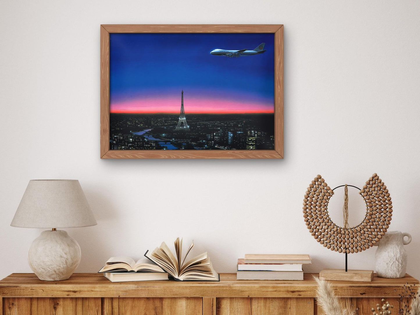 The Eiffel Tower by Hiroshi Nagai, contemporary vaporwave synthwave, fine art print