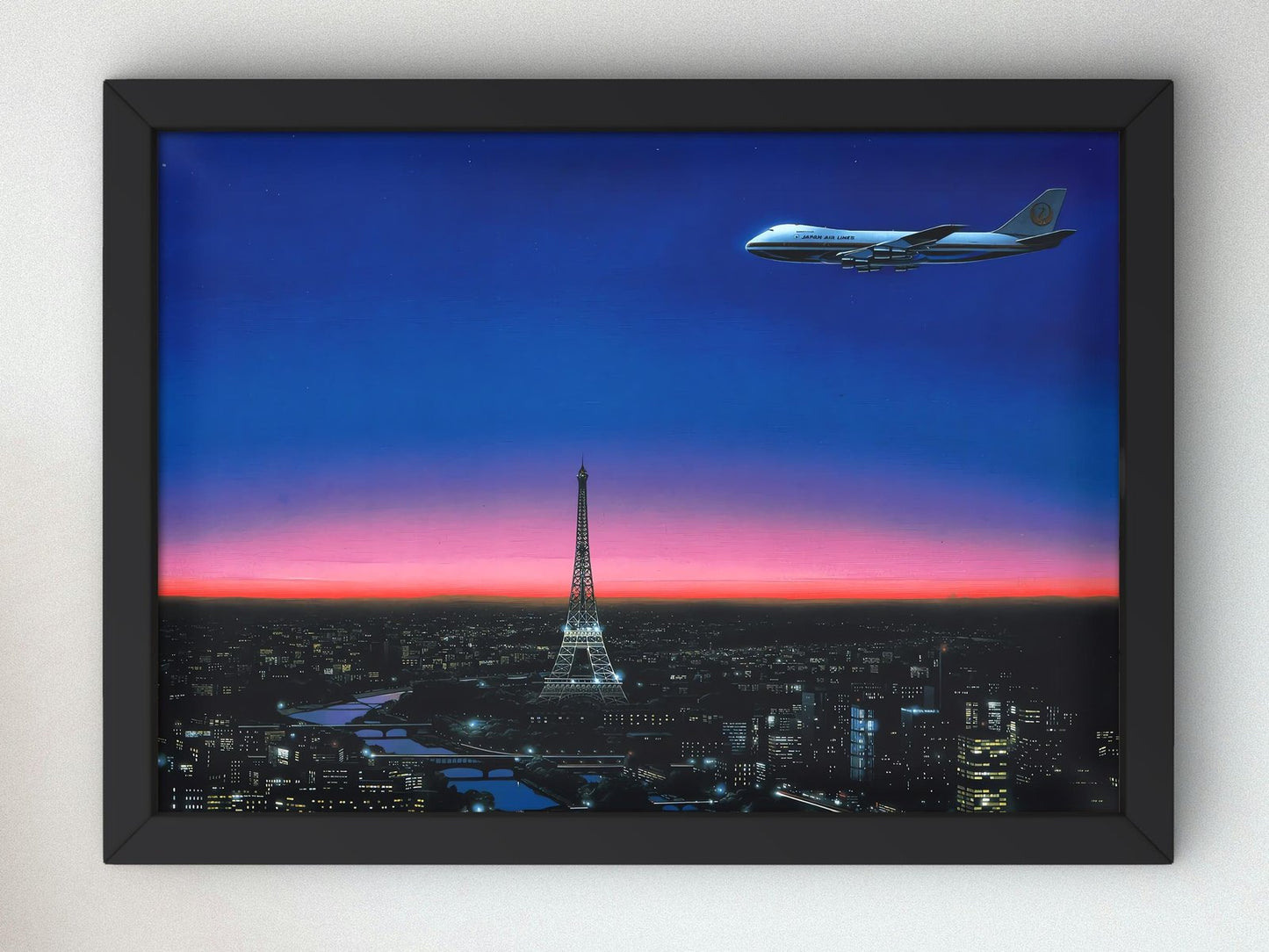 The Eiffel Tower by Hiroshi Nagai, contemporary vaporwave synthwave, fine art print