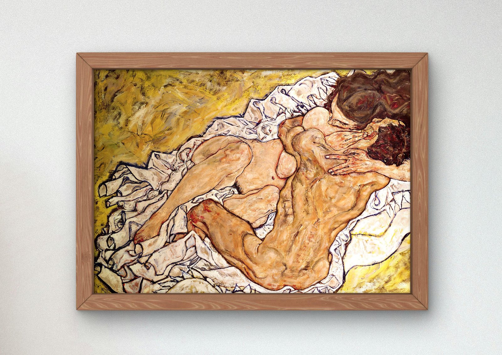 The Embrace by Egon Schiele, 1917, Expressionism, fine art print