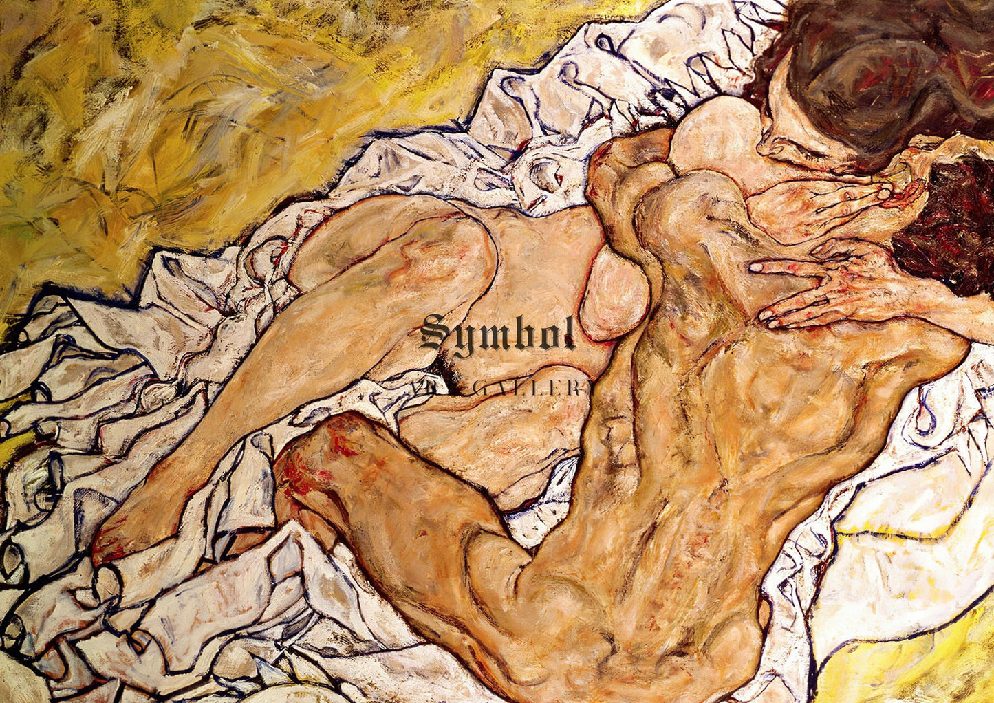The Embrace by Egon Schiele, 1917, Expressionism, fine art print