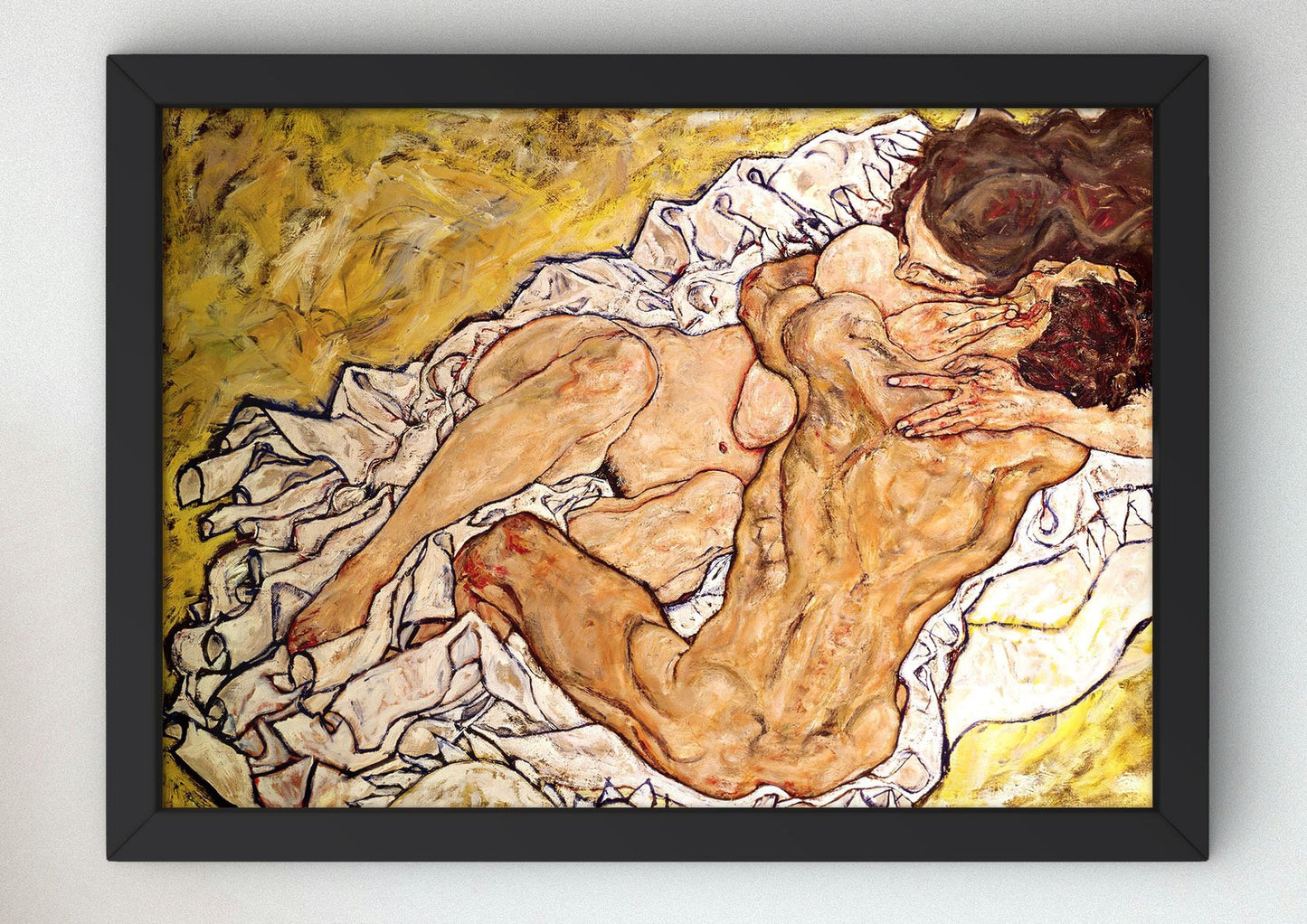 The Embrace by Egon Schiele, 1917, Expressionism, fine art print