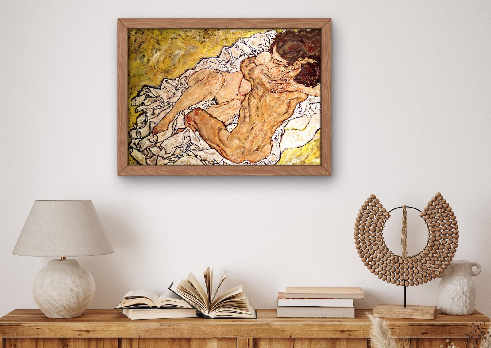 The Embrace by Egon Schiele, 1917, Expressionism, fine art print