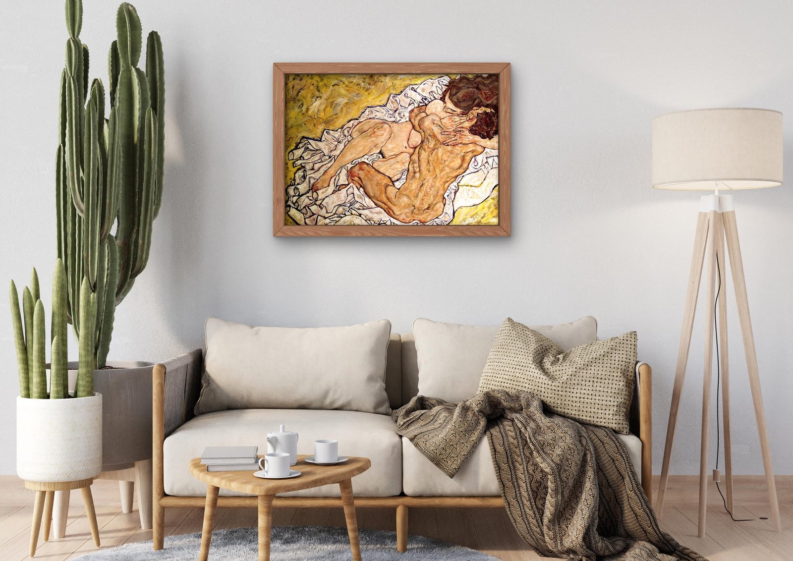 The Embrace by Egon Schiele, 1917, Expressionism, fine art print