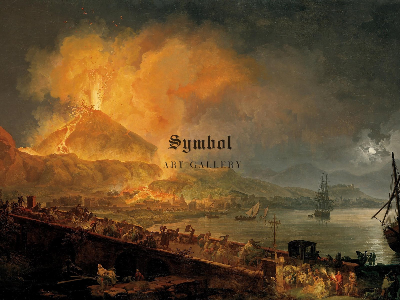 The Eruption of Mt. Vesuvius by Pierre-Jacques Volaire, 1777, Romanticism and Classical Landscapes, fine art print