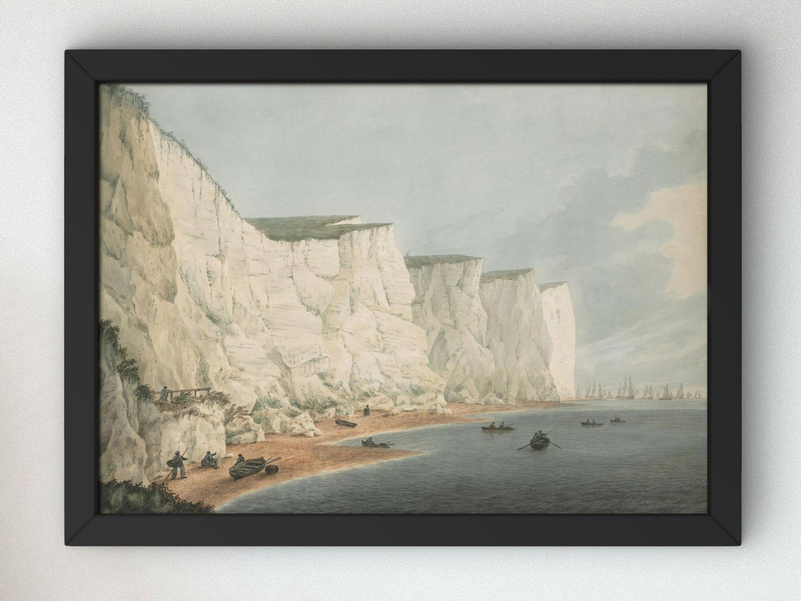 The Fleet Off the Coast Beachy Head by Samuel Atkins, 1790, Seascape and Maritime Art, fine art print
