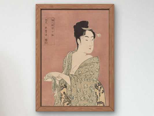 The Flirtatious Type by Kitagawa Utamaro, 1793, Japanese Woodblock Prints, fine art print