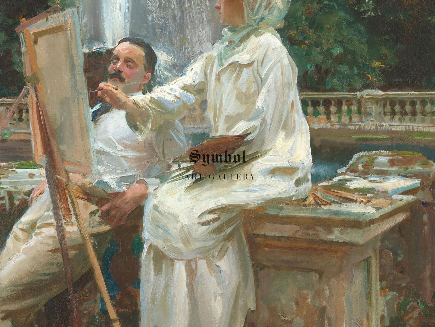 The Fountain Villa Torlonia Frascati Italy by John Singer Sargent, 1907, Impressionism, fine art print