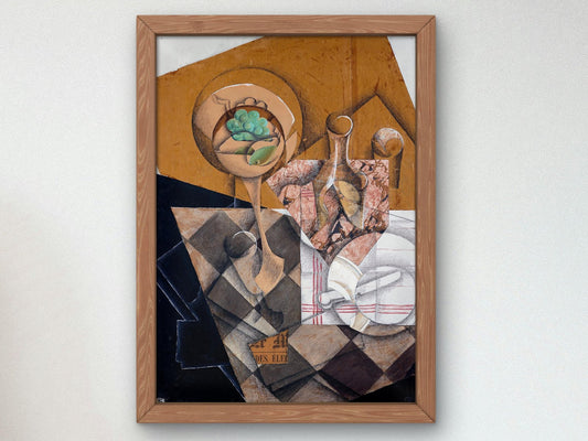 The Fruit Bowl by Juan Gris, 1914, Cubism and Abstract Art, fine art print