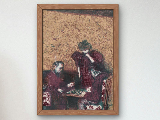 The Game of Checkers by Édouard Vuillard, 1899, Post-Impressionism, fine art print