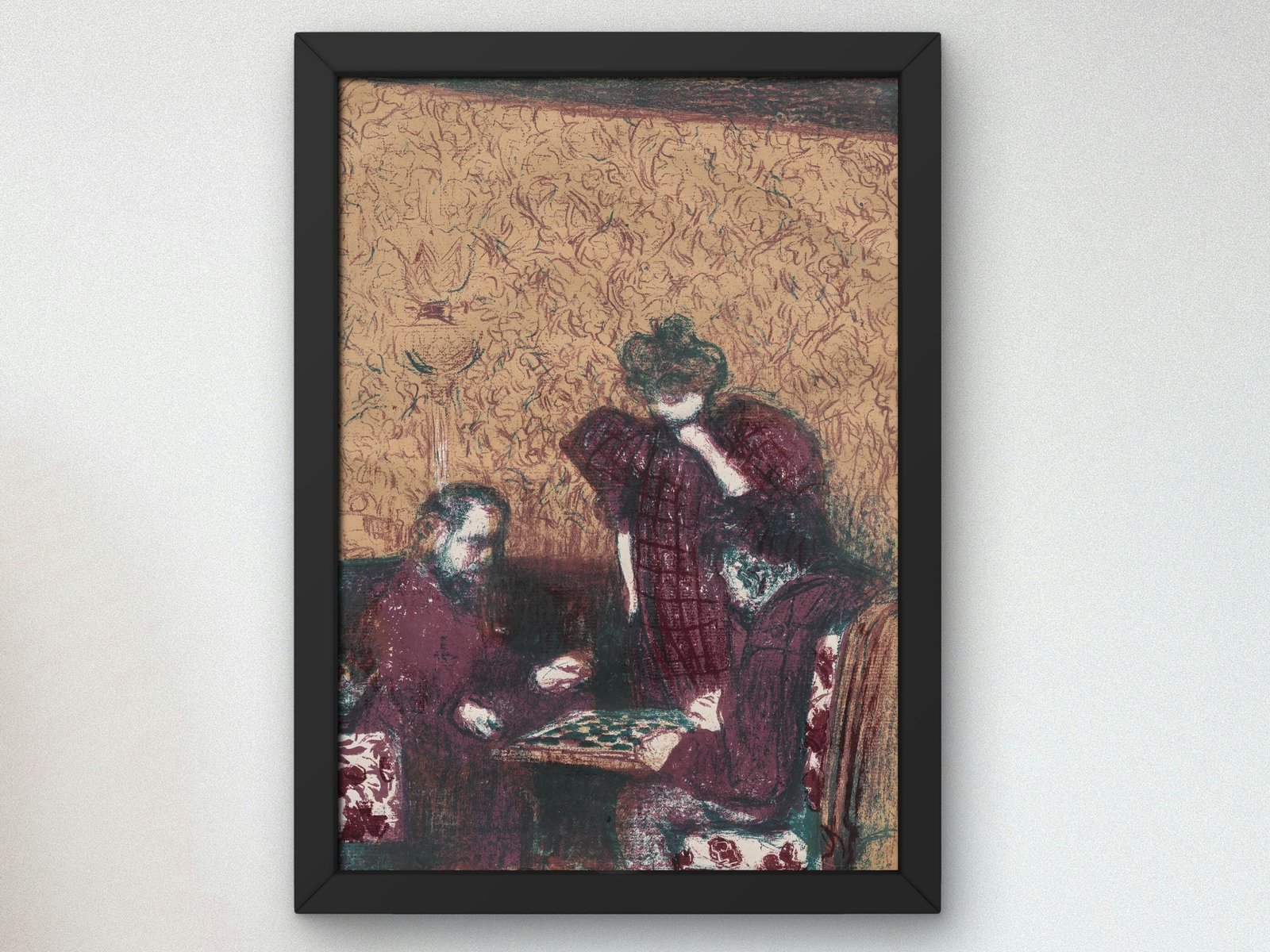 The Game of Checkers by Édouard Vuillard, 1899, Post-Impressionism, fine art print