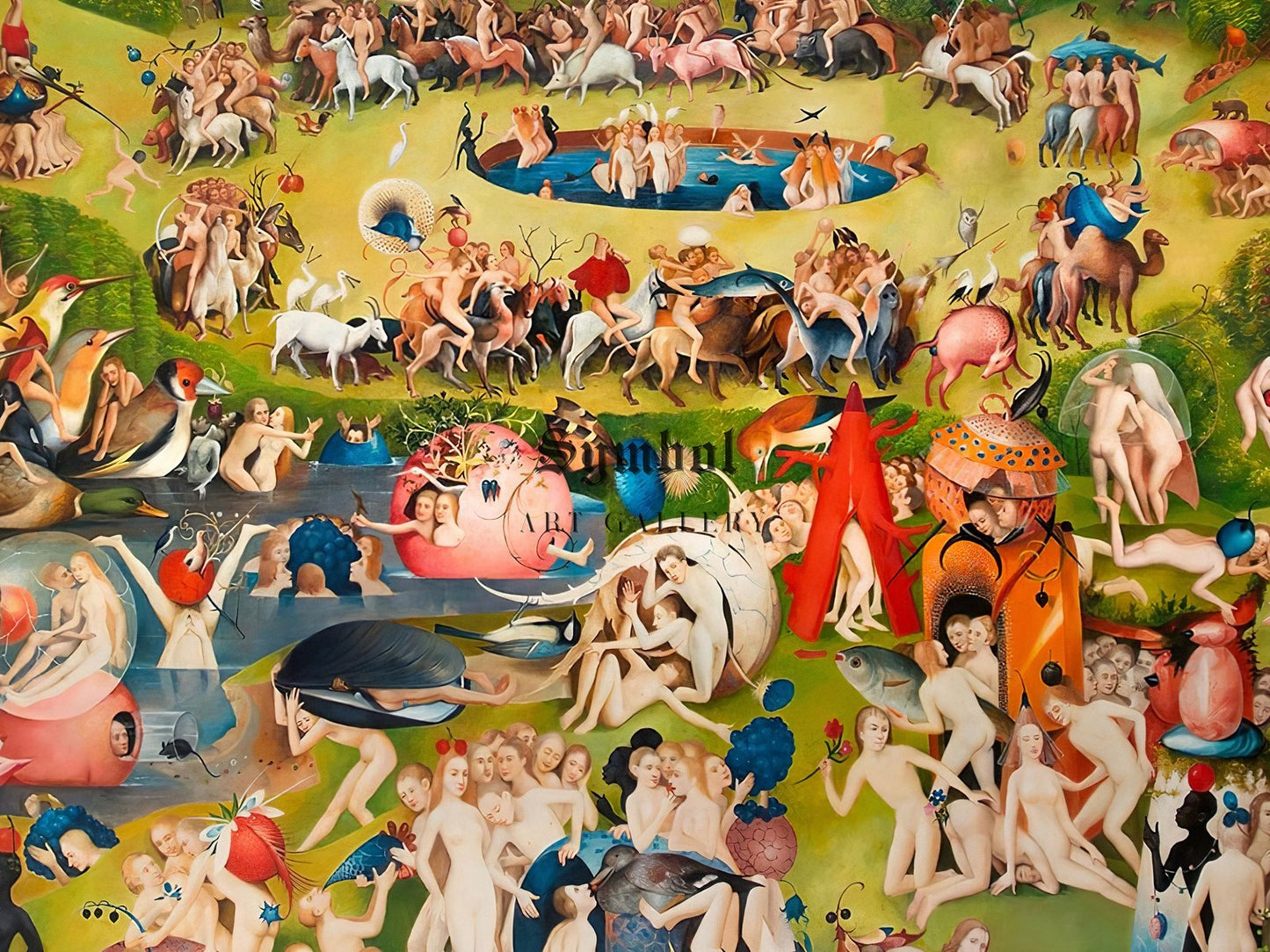 Garden of Earthly Delights by Hieronymus Bosch, 1510, Renaissance, fine art print
