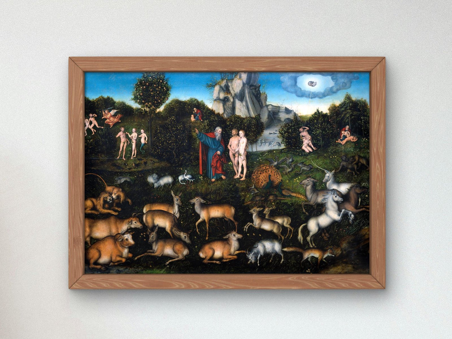 Garden of Eden by Lucas Cranach the Elder, 1530, Renaissance, fine art print