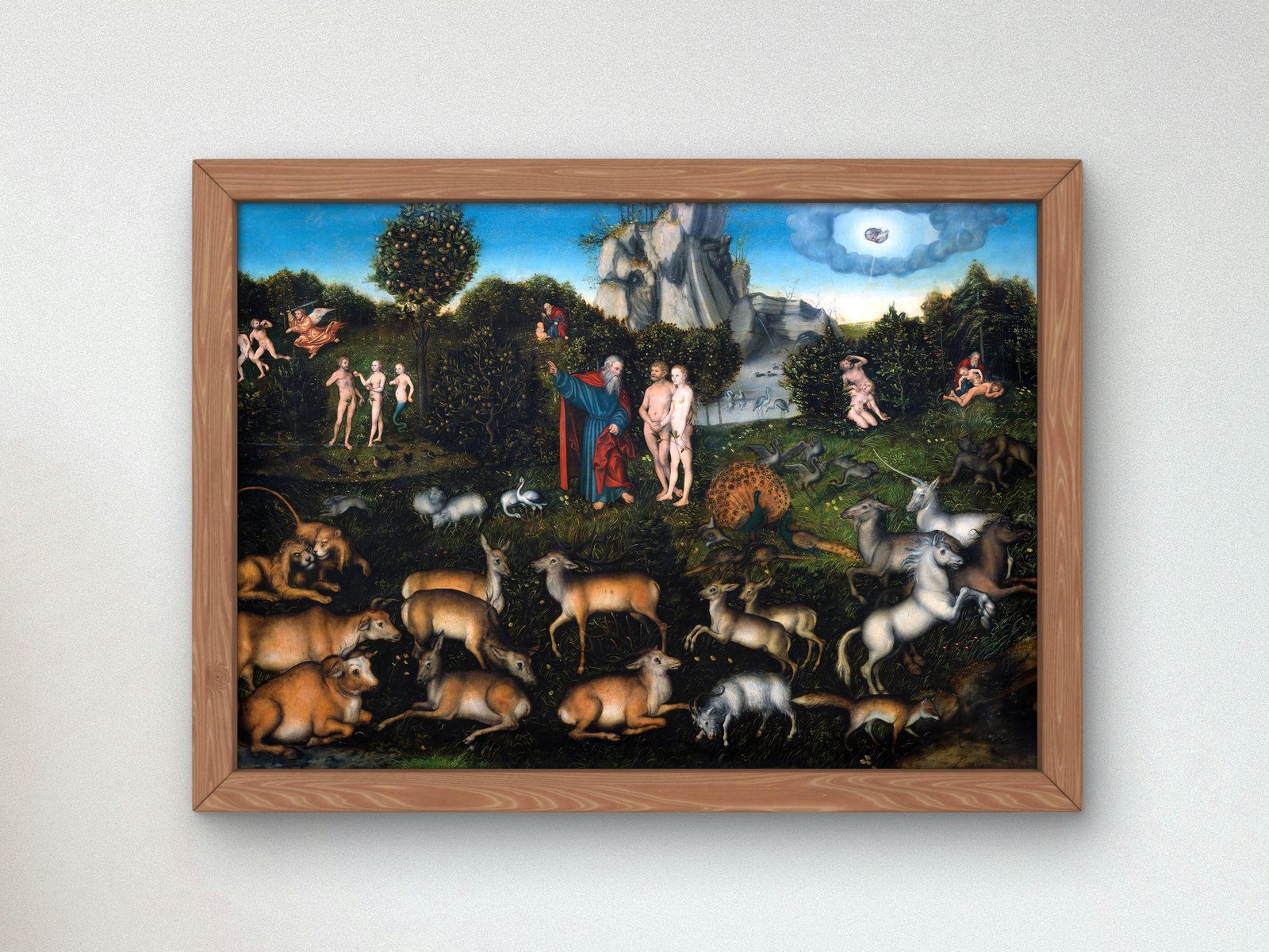 Garden of Eden by Lucas Cranach the Elder, 1530, Renaissance, fine art print