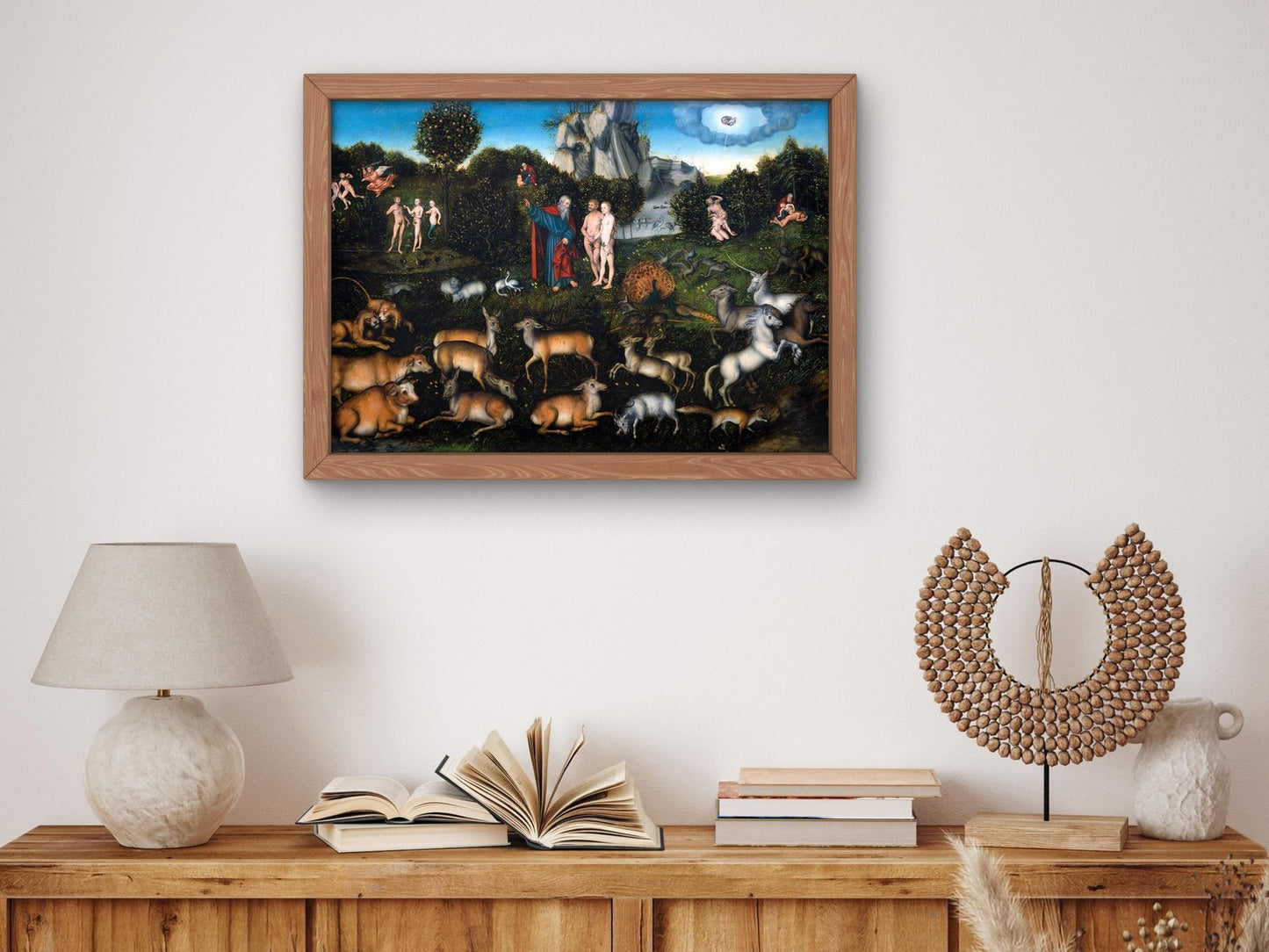 Garden of Eden by Lucas Cranach the Elder, 1530, Renaissance, fine art print