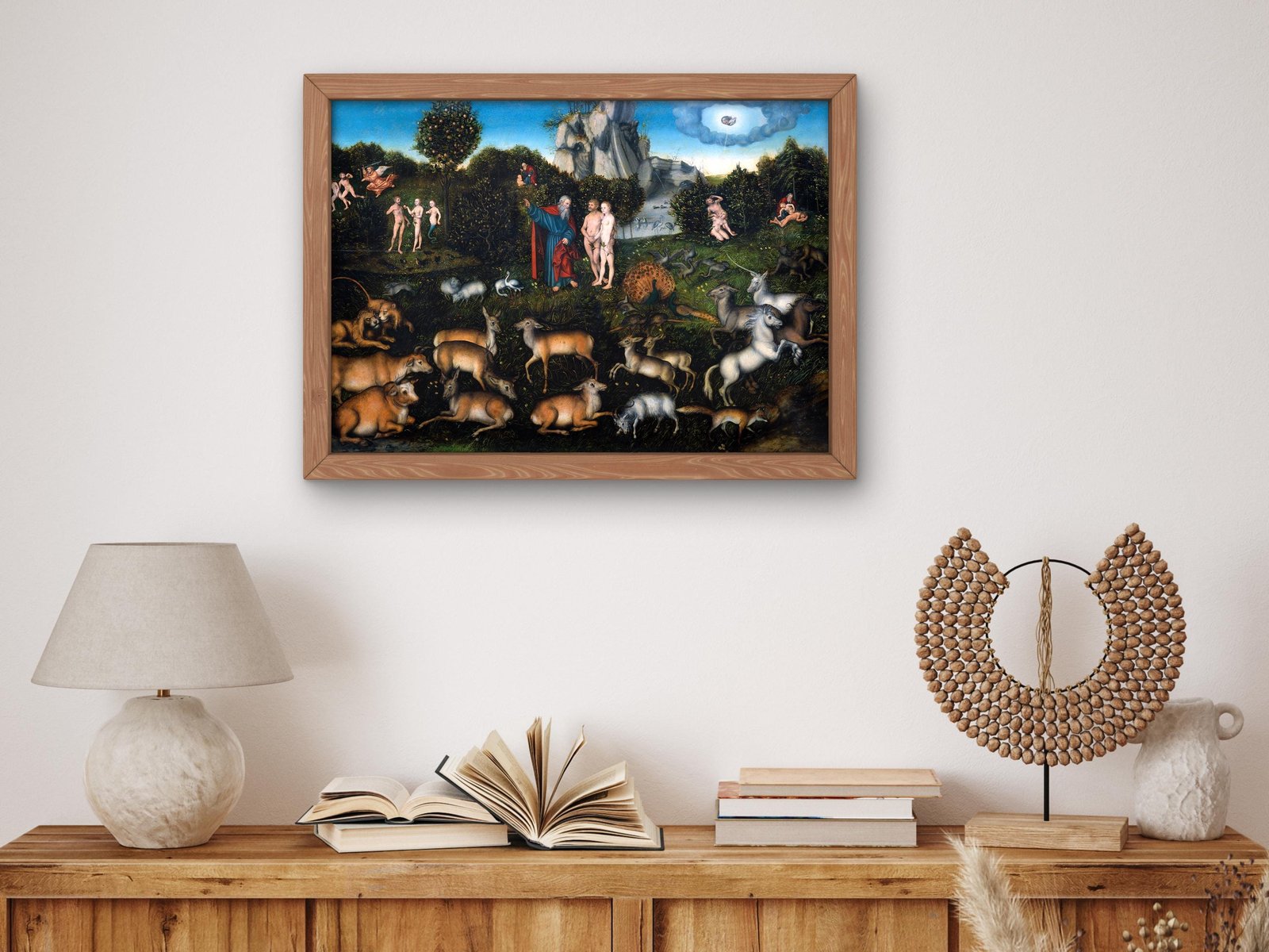 Garden of Eden by Lucas Cranach the Elder, 1530, Renaissance, fine art print