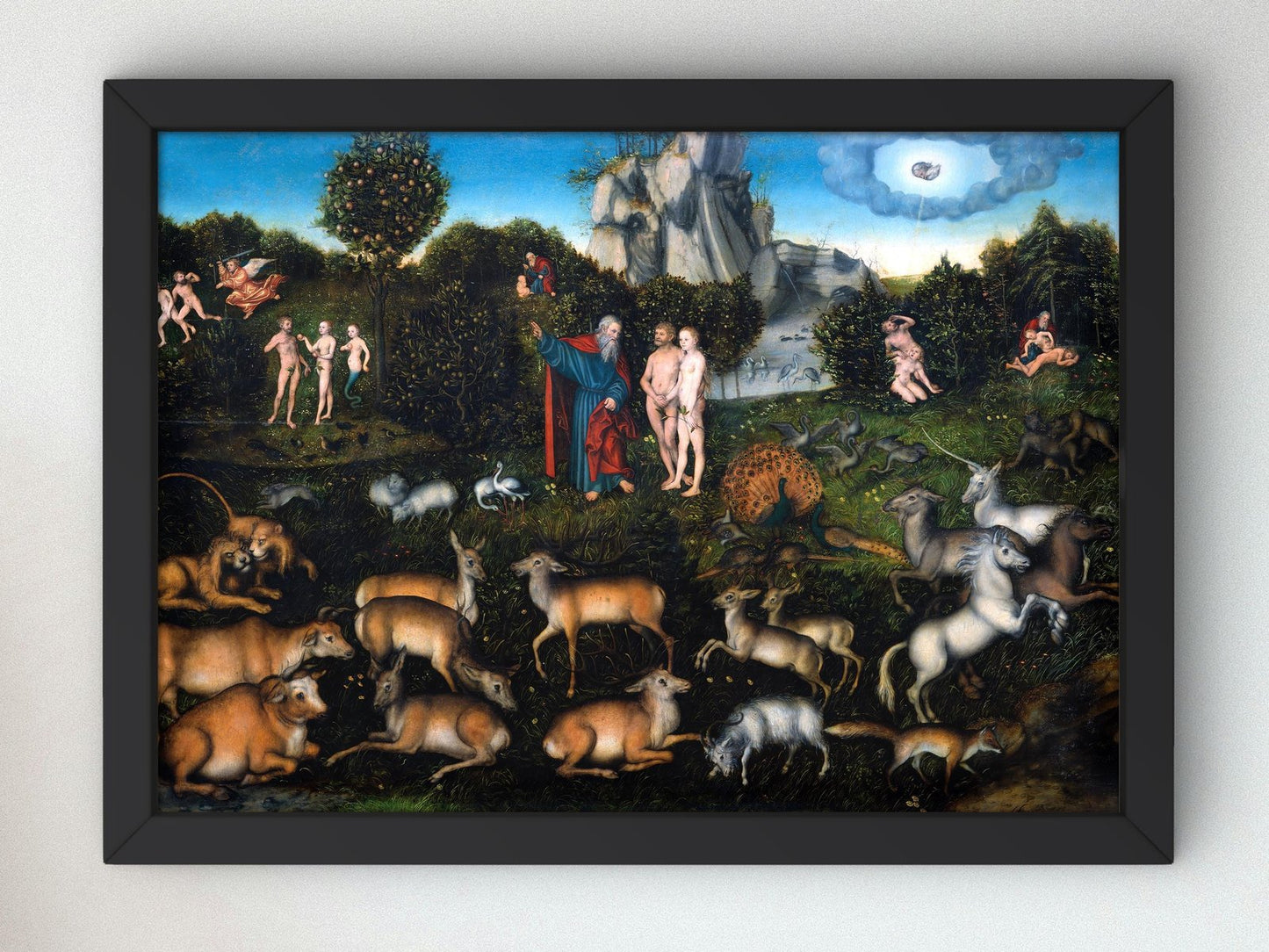 Garden of Eden by Lucas Cranach the Elder, 1530, Renaissance, fine art print