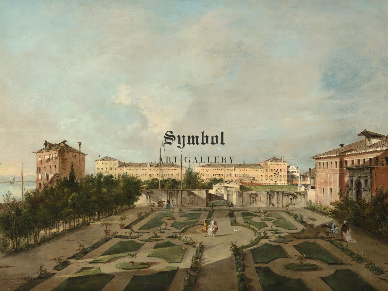 The Garden of Palazzo Contarini dal Zaffo by Francesco Guardi, 1770, Rococo and Neoclassicism, fine art print