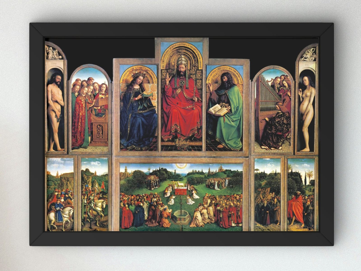 Ghent Altarpiece by Hubert van Eyck and Jan van Eyck, 1432, Renaissance, fine art print