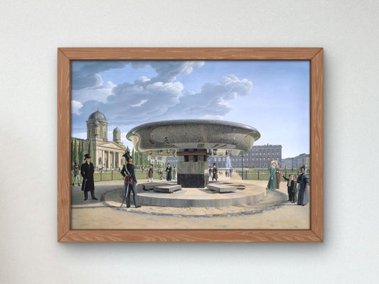 The Granite Bowl at the Lustgarten in Berlin by Johann Erdmann Hummel, 1831, Realism and Naturalism, fine art print