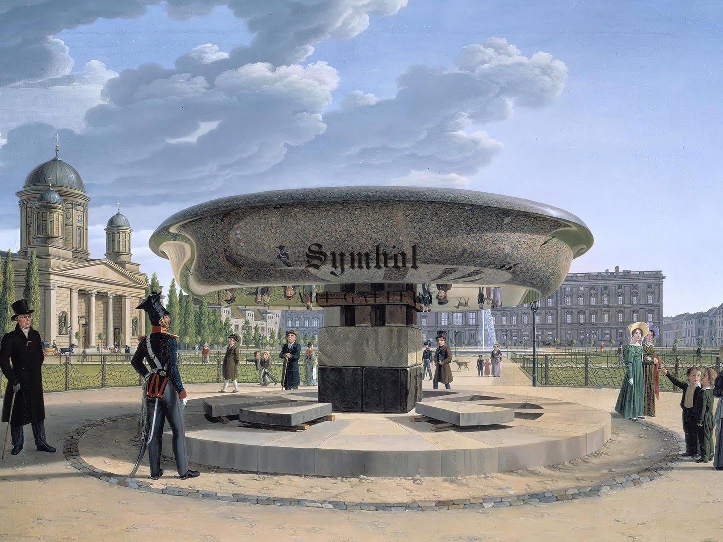 The Granite Bowl at the Lustgarten in Berlin by Johann Erdmann Hummel, 1831, Realism and Naturalism, fine art print