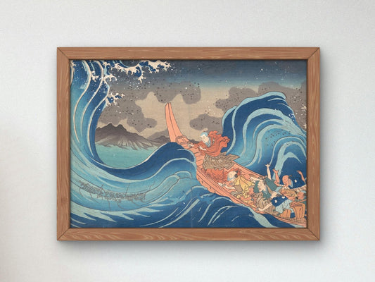 The Great Wave by Utagawa Kuniyoshi, 1835, Japanese Woodblock Prints, fine art print