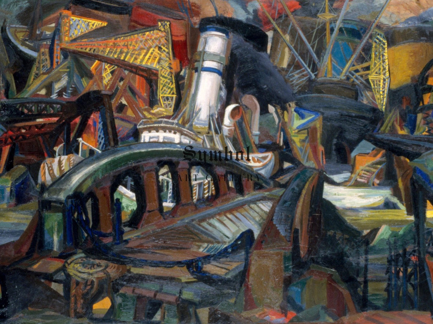 The Harbor by Josef Presser, 1943, Art Deco and American Modernism, fine art print