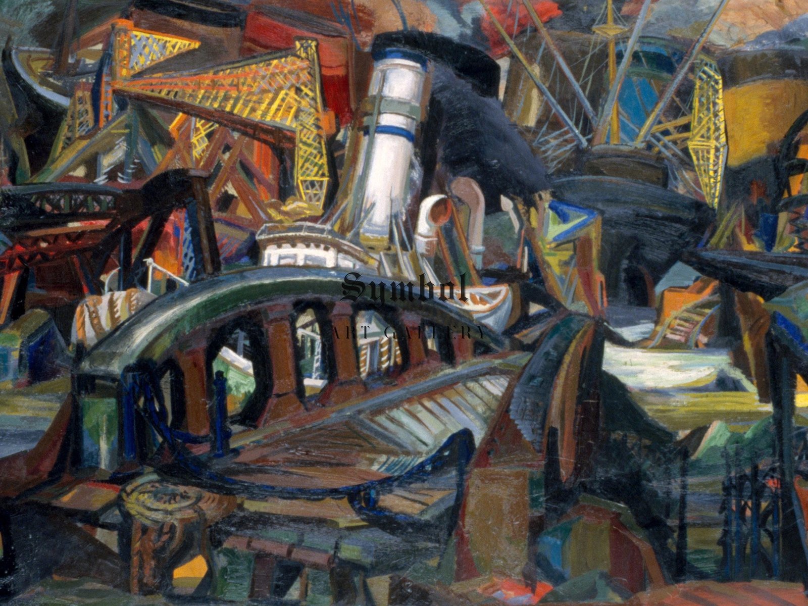 The Harbor by Josef Presser, 1943, Art Deco and American Modernism, fine art print