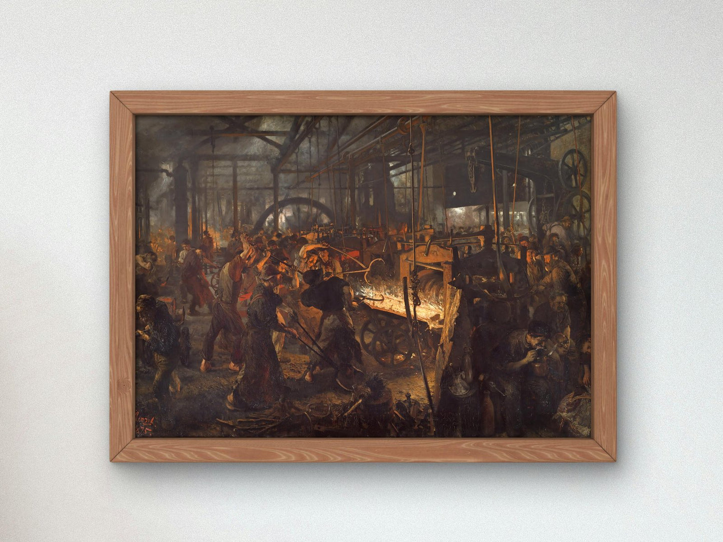 The Iron Rolling Mill by Adolf Menzel, 1872, Realism and Naturalism, fine art print