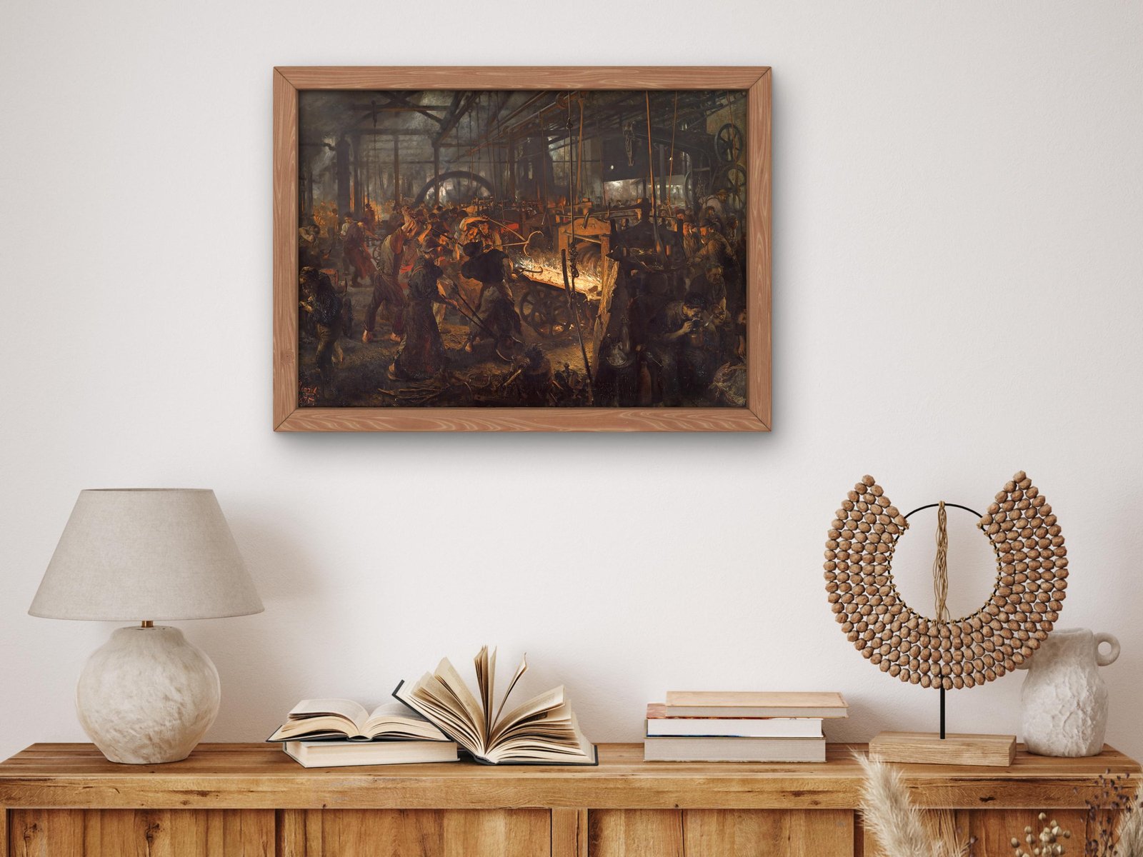 The Iron Rolling Mill by Adolf Menzel, 1872, Realism and Naturalism, fine art print