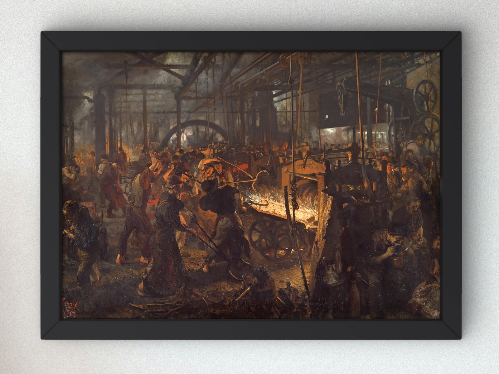 The Iron Rolling Mill by Adolf Menzel, 1872, Realism and Naturalism, fine art print