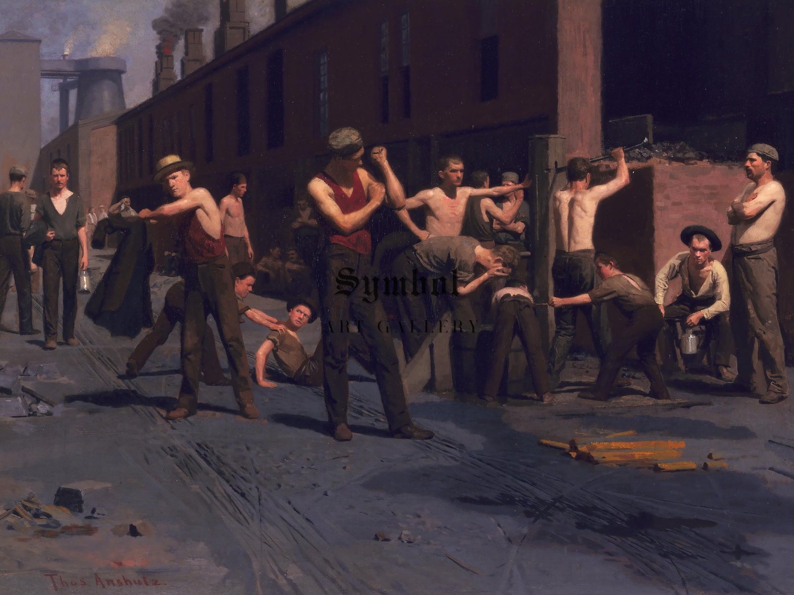 The Ironworkers' Noontime by Thomas Pollock Anshutz, 1880, Realism and Naturalism, fine art print