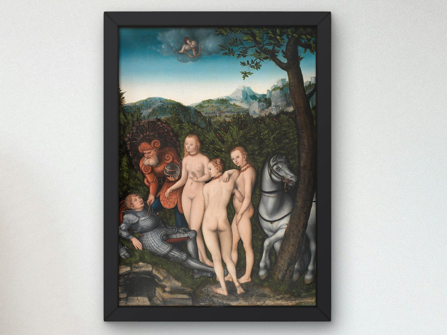 The Judgement of Paris by Lucas Cranach the Elder, 1527, Renaissance, fine art print