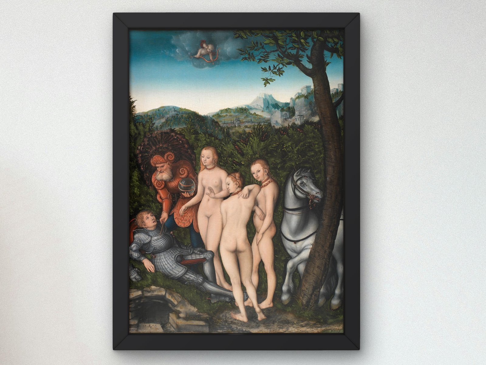 The Judgement of Paris by Lucas Cranach the Elder, 1527, Renaissance, fine art print