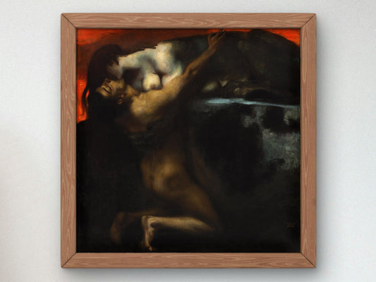 The Kiss of the Sphinx by Franz von Stuck, 1895, Art Nouveau and Belle Époque, fine art print