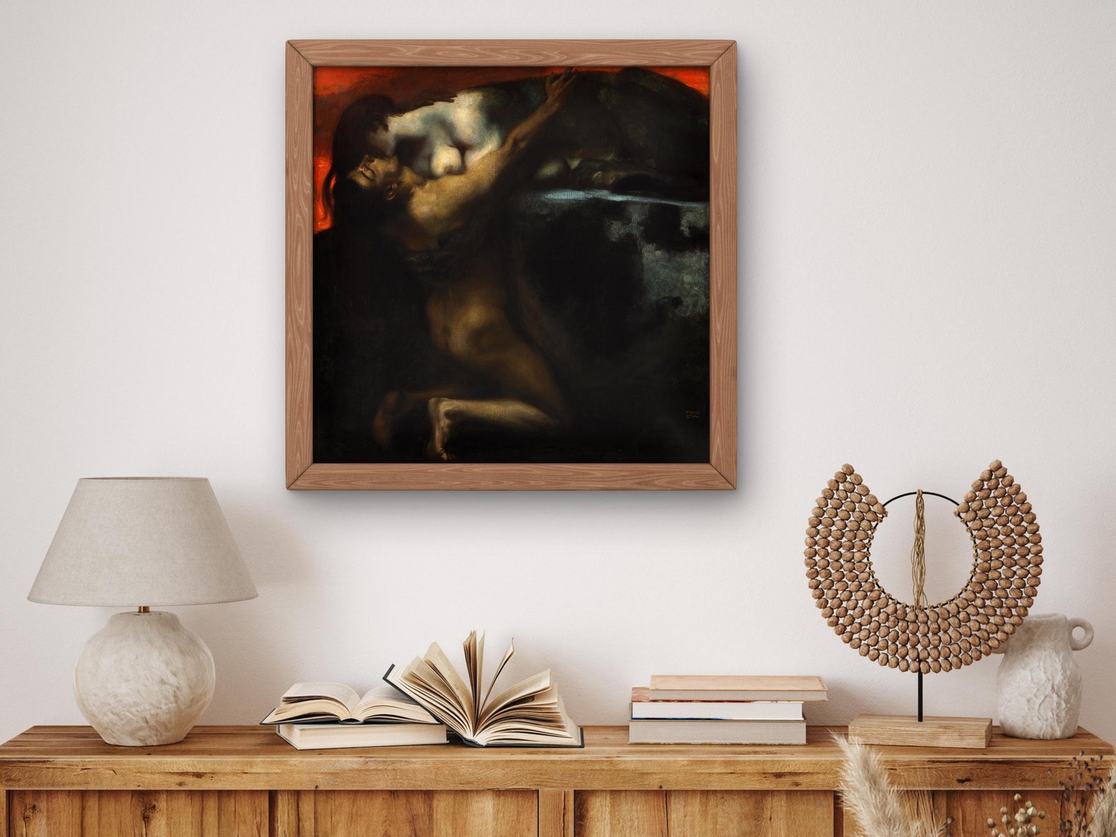 The Kiss of the Sphinx by Franz von Stuck, 1895, Art Nouveau and Belle Époque, fine art print