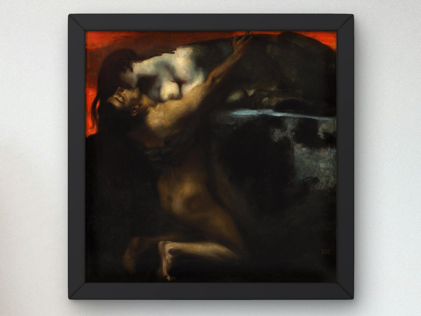The Kiss of the Sphinx by Franz von Stuck, 1895, Art Nouveau and Belle Époque, fine art print