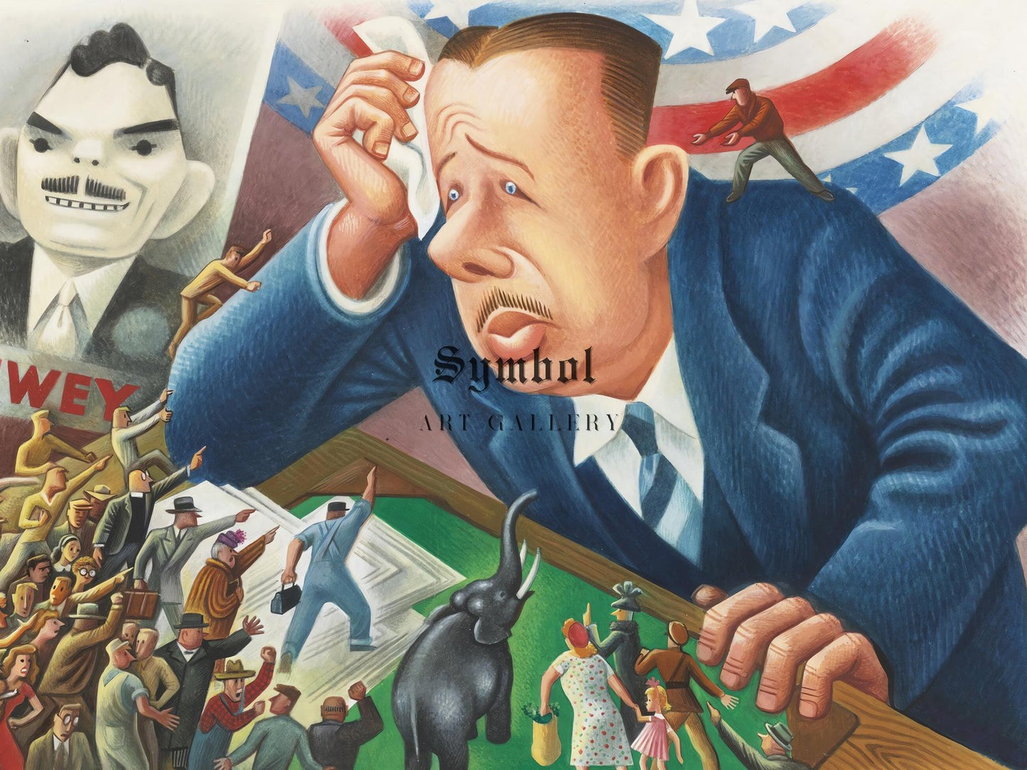 The Little Republicans Talk Back by Miguel Covarrubias, 1949, Art Deco and American Modernism, fine art print