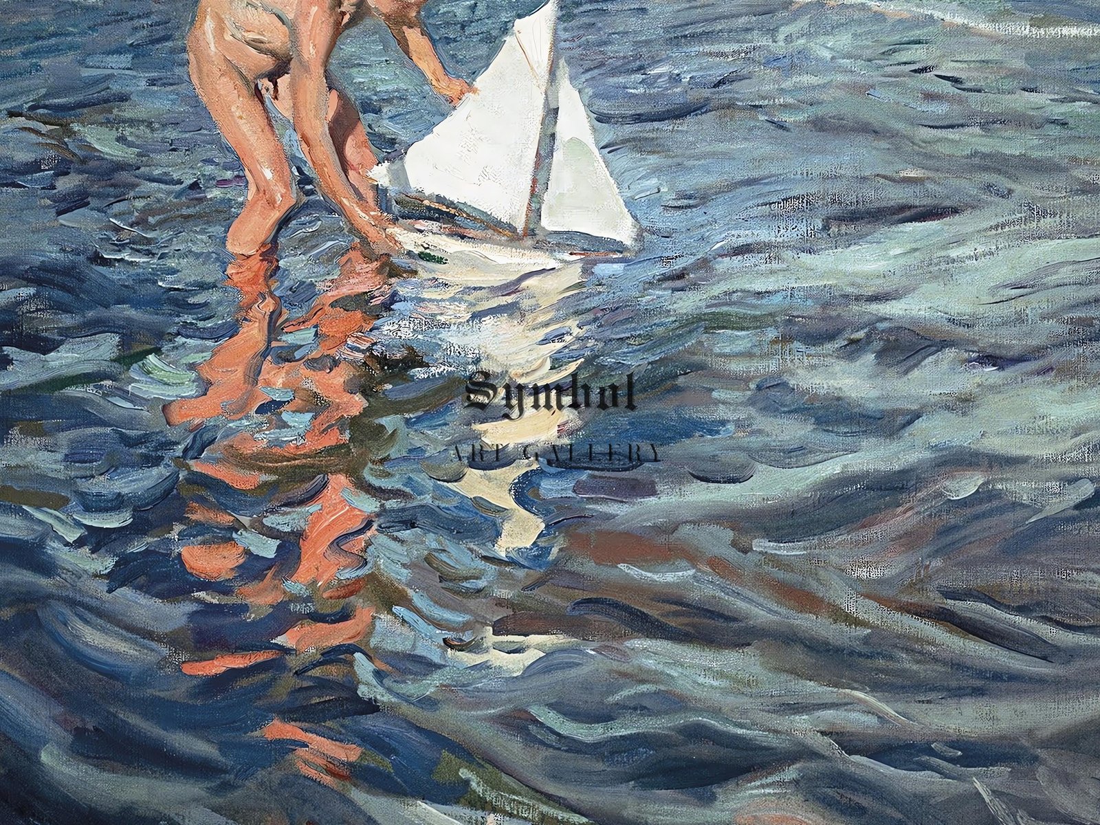 The Little Sailing Boat by Joaquín Sorolla y Bastida, 1909, Impressionism, fine art print