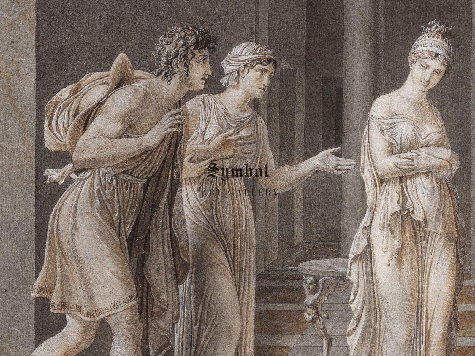 The Meeting of Orestes and Hermione by Anne Louis Girodet de Roucy Trioson, 1800, Rococo and Neoclassicism, fine art print