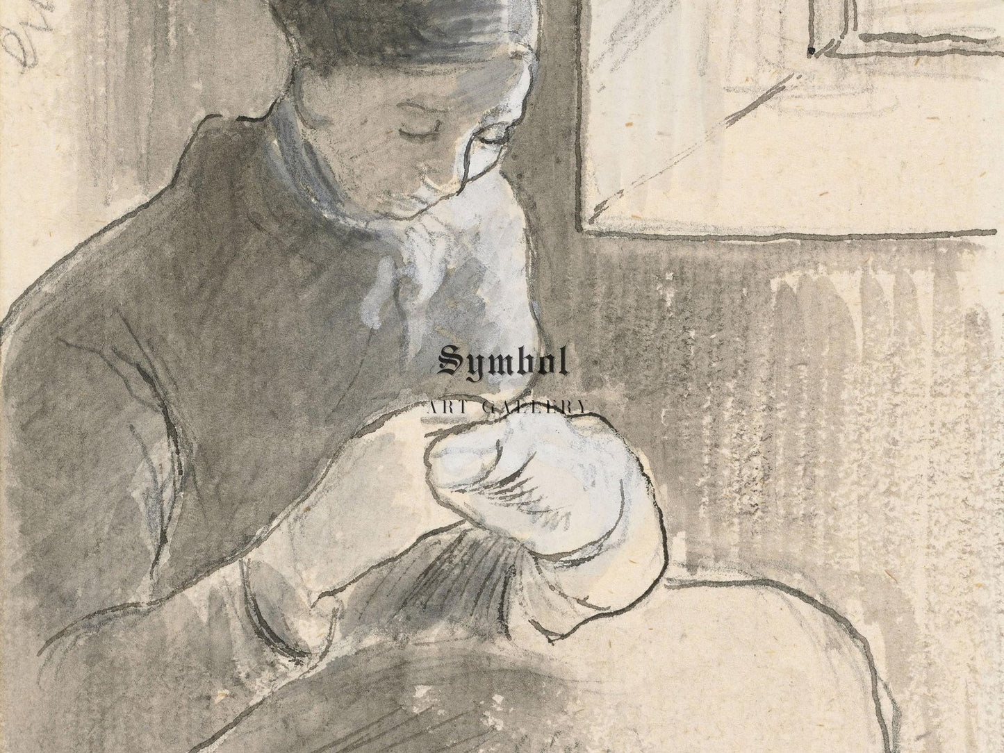 The Mender by Camille Pissarro, 1881, Impressionism, fine art print