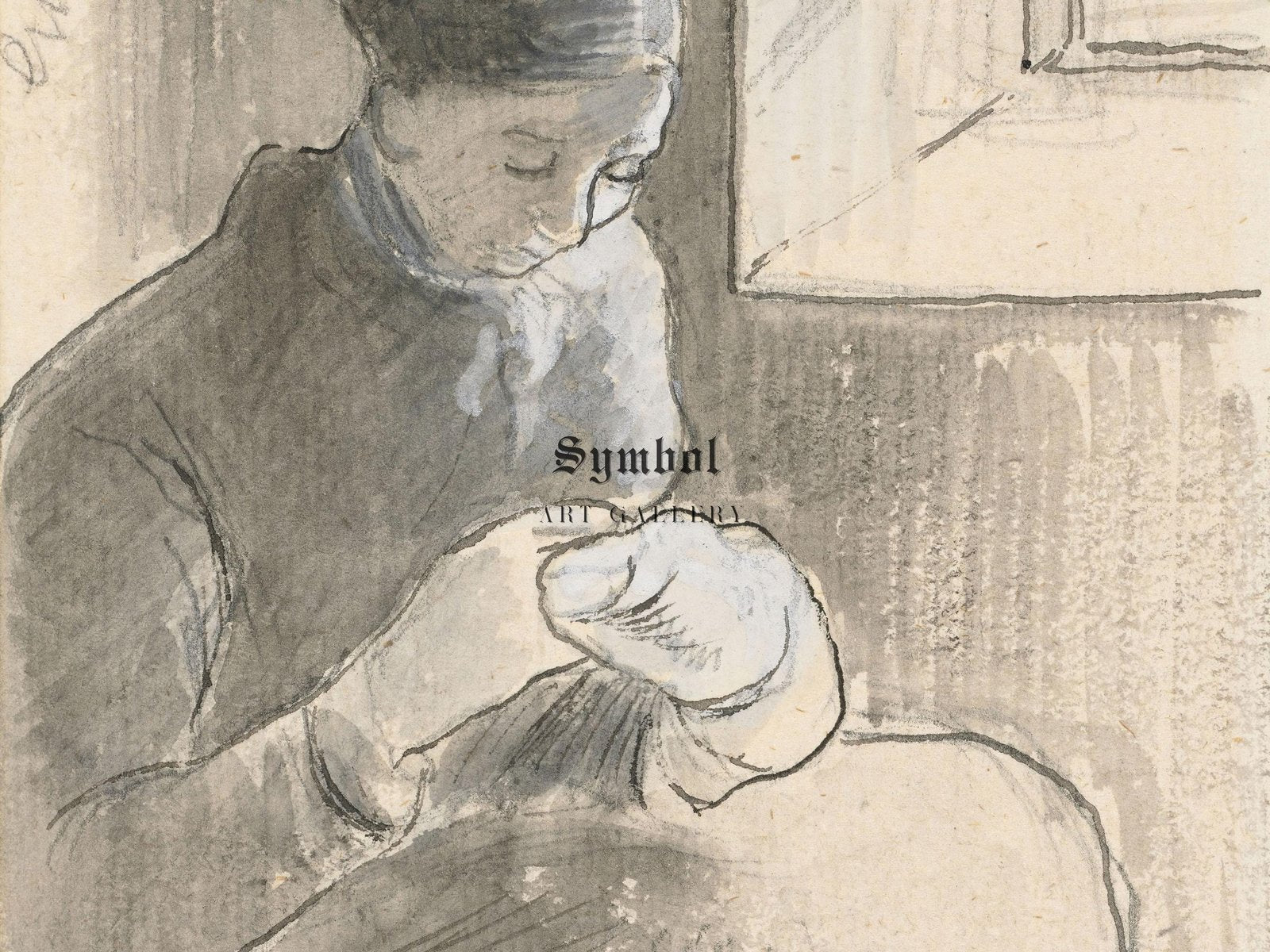 The Mender by Camille Pissarro, 1881, Impressionism, fine art print