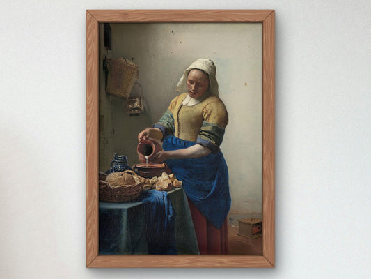 The Milkmaid by Johannes Vermeer, 1658, Baroque and Chiaroscuro, fine art print