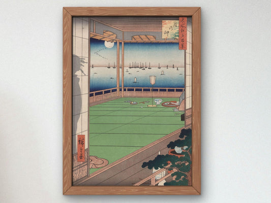 Moon Viewing Promontory by Utagawa Hiroshige, 1857, Japanese Woodblock Prints, fine art print